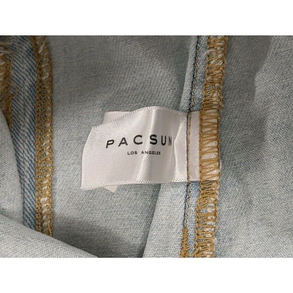 Pacsun Womens Size 25 Blue Solid Back Zipper Light Wash Mini A Line Denim Skirt - Picture 7 of 8